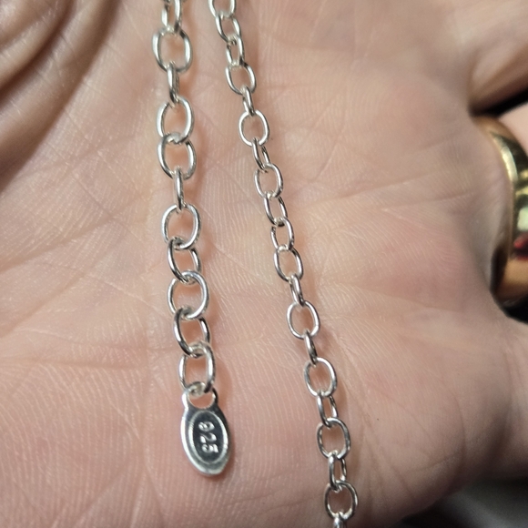 Prehnite huge 23k gemstone sterling necklace 18.5 - Picture 5 of 9